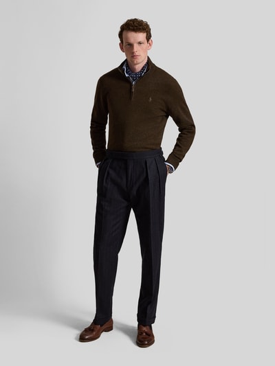 Polo Ralph Lauren Regular Fit Troyer aus reiner Wolle Dunkelbraun 1
