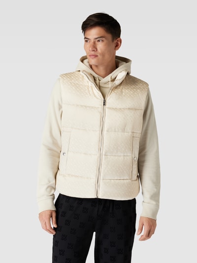 BOSS Steppweste mit Logo-Muster Offwhite 4