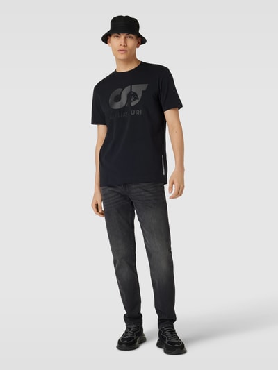 AlphaTauri T-Shirt mit Label-Print Modell 'JERO' Black 1