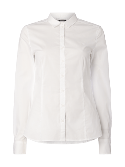 Marc O'Polo Bluse mit Logo-Stickerei Weiss 2