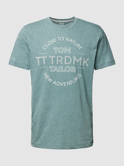 Tom Tailor T-shirt met labelprint Mintgroen - 2