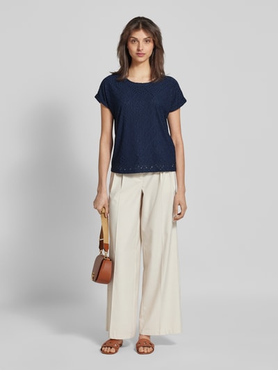 Vero Moda Relaxed Fit T-Shirt mit Lochspitze Modell 'TASSA' Marine 1