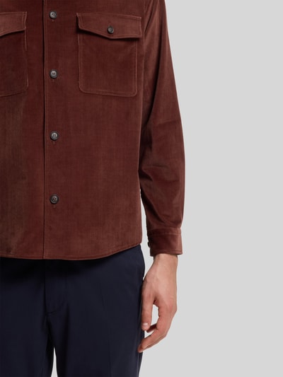 BOSS relaxed fit vrijetijdsoverhemd van katoenmix model 'Carper-OS-WG-264' Roestrood - 6
