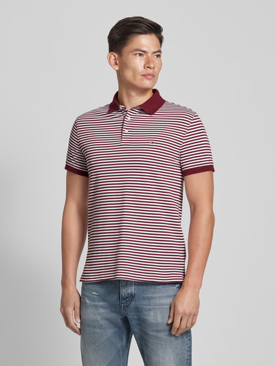 Tommy Hilfiger Koszulka polo o kroju slim fit z wyhaftowanym logo Bordowy 4