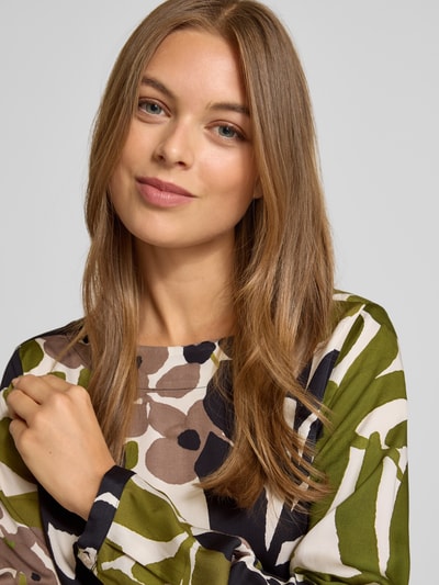 Milano Italy Regular Fit Bluse mit Rundhalsausschnitt Gruen 3