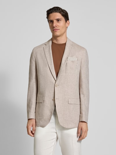 Christian Berg Men Leinensakko mit Einstecktuch Beige 4