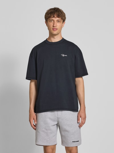 Pegador Oversized T-Shirt mit Label-Stitching Modell 'Signar' Black 4