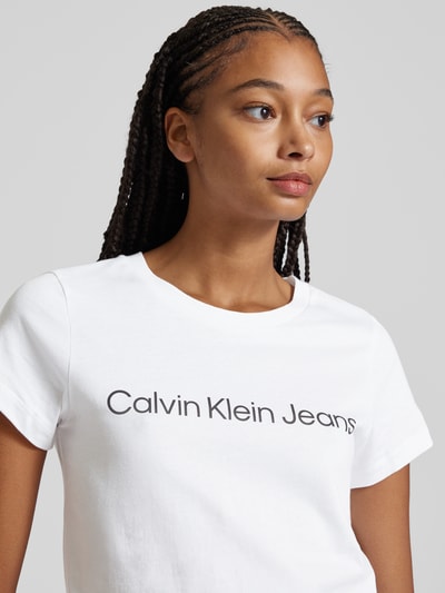 Calvin Klein Jeans T-shirt met labelprint Wit - 3