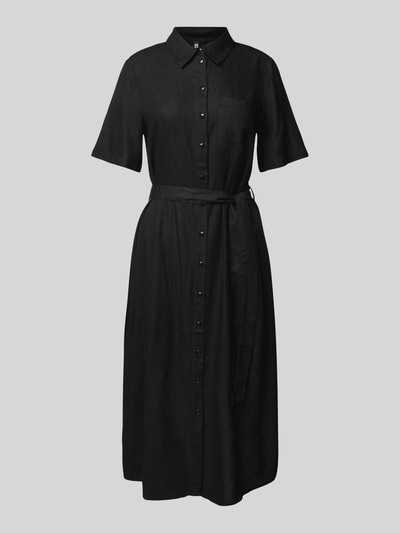 Pieces Getailleerde vrijetijdsjurk met strikceintuur, model 'PIA' Zwart - 2