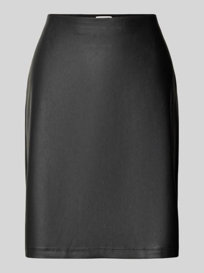 s.Oliver RED LABEL Ausgestellter Mini-Rock in Glattleder-Optik BLACK 2