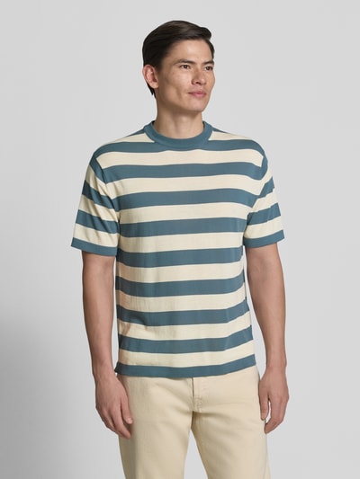 Cruna T-Shirt mit geripptem Rundhalsausschnitt Hellblau 4