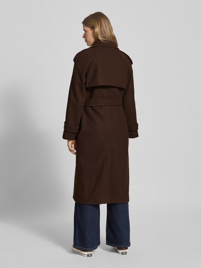 Only Płaszcz o kroju regular fit z kołnierzem z połami model ‘DEAR-TRILLION’ Czekoladowy melanż 5