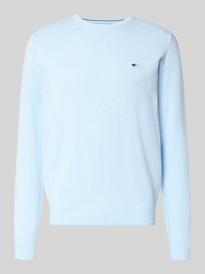 Fynch-Hatton Strickpullover mit gerippten Abschlüssen Hellblau 2