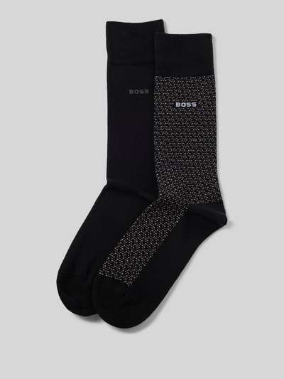 BOSS Socken mit Label-Print im 2er-Pack Black 1