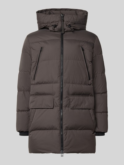 Produktfoto, Regular Fit Daunenjacke mit Kapuze von Marc O'Polo in unifarbener Optik, Pattentaschen, Zweiwege-Reißverschluss, wasserabweisend