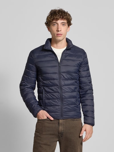 Only & Sons Kurtka pikowana o kroju regular fit z kieszeniami zapinanymi na zamek błyskawiczny model ‘GAVIN’ Ciemnoniebieski 4