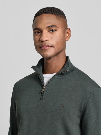 Armedangels Regular Fit Troyer aus reiner Bio-Baumwolle Modell 'FAABES' Anthrazit 3