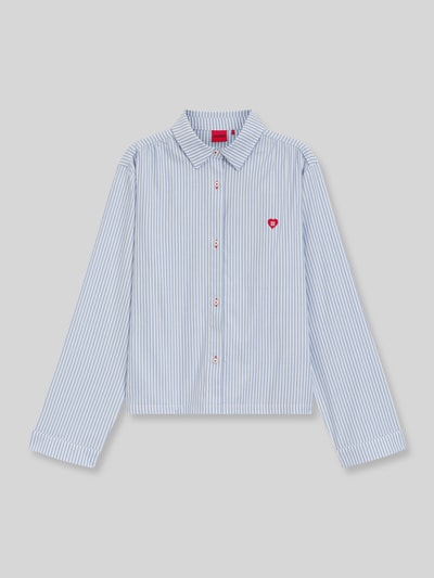 HUGO Loose Fit Pyjama-Oberteil aus Baumwoll-Viskose-Mix Modell 'DREEM' Hellblau 2