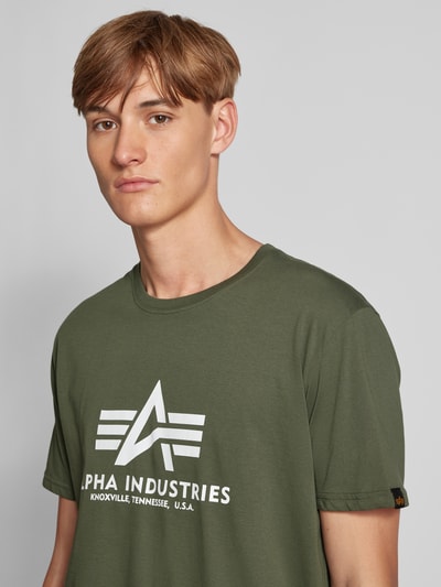 Alpha Industries T-shirt z nadrukiem z logo Ciemnozielony 3