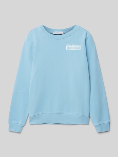 Calvin Klein Jeans Sweatshirt met labeldetails, model 'TERRY' Hemelsblauw - 1