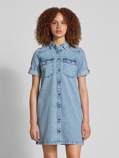 Noisy May Jeanskleid mit 1/2-Arm Modell 'NEW SIGNE' Hellblau 4