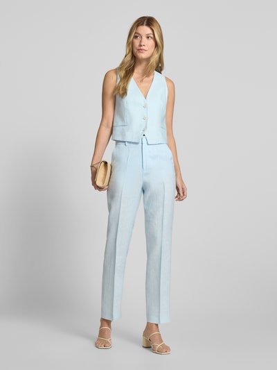Mango Slim Fit Leinenhose mit Bügelfalten Modell 'BORELI' Hellblau 1