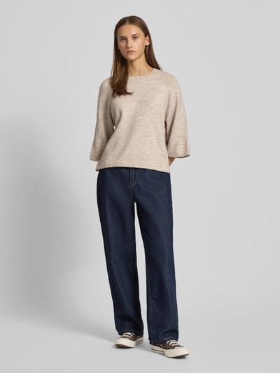 Only Regular Fit Pullover mit Fledermausärmeln Modell 'SIMONI' Sand Melange 1