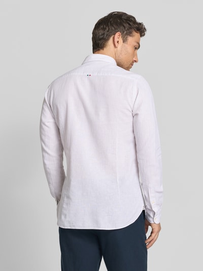 FIL NOIR Regular Fit Business-Hemd aus Leinen-Baumwoll-Mix Modell 'ROMA' Taupe 5