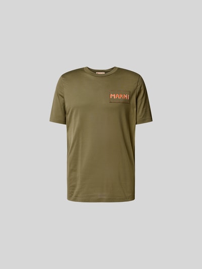Marni T-Shirt mit Label-Detail Oliv 2