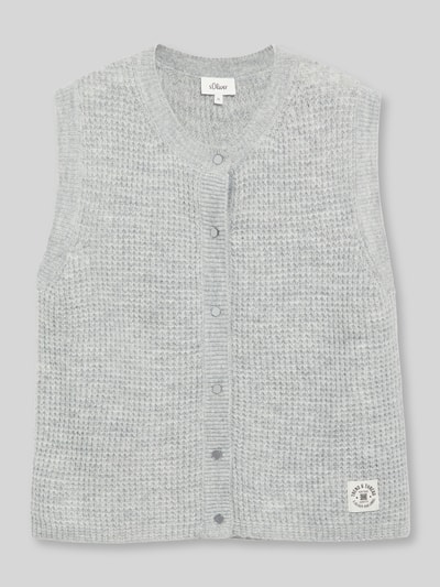 s.Oliver RED LABEL Gebreid jack van alpaca met labelpatch Lichtgrijs - 2