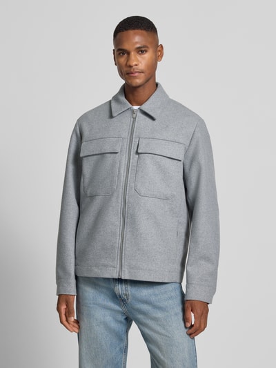 Jack & Jones Premium Overhemdjack met borstzakken, model 'RUSSEL' Lichtgrijs gemêleerd - 4