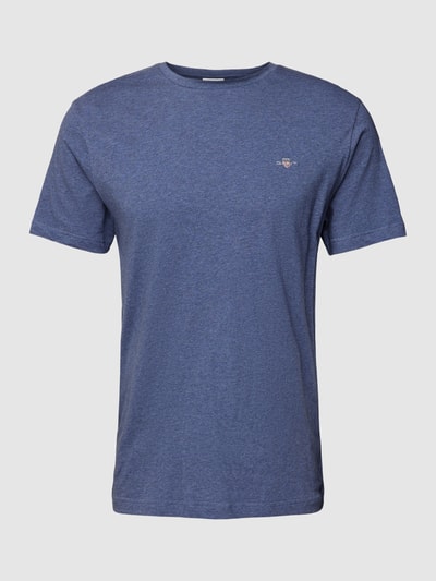 Gant T-Shirt mit Label-Stitching Jeansblau Melange 2