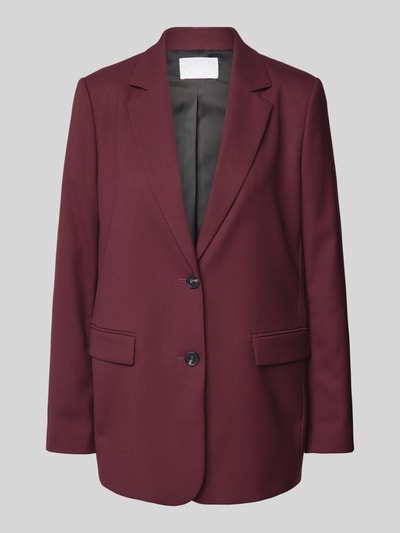 Jake*s Collection Relaxed Fit Blazer mit Knopfleiste Bordeaux 2