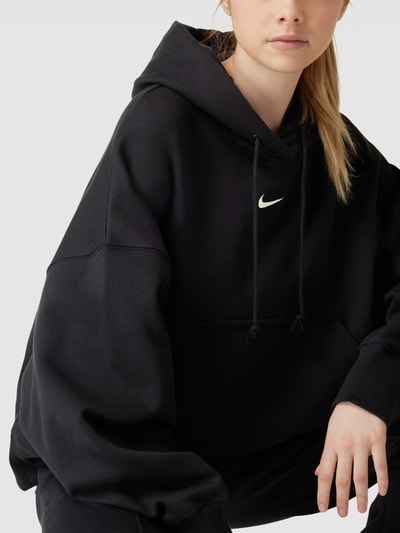 Nike Bluza z kapturem, kieszenią kangurką i detalem z logo Czarny 3