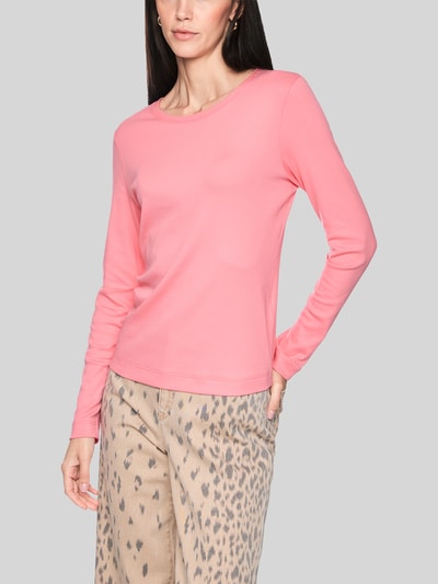 Marc Cain Shirt met lange mouwen met afgeronde zoom van puur katoen Felroze - 4