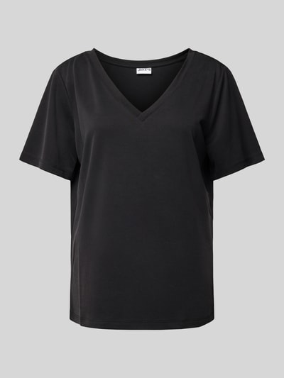 Jake*s Casual T-Shirt mit V-Ausschnitt Black 1