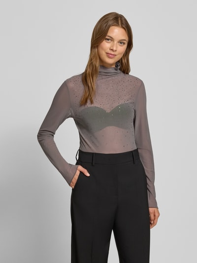 Marc Cain Longsleeve aus transparentem Material Taupe 4
