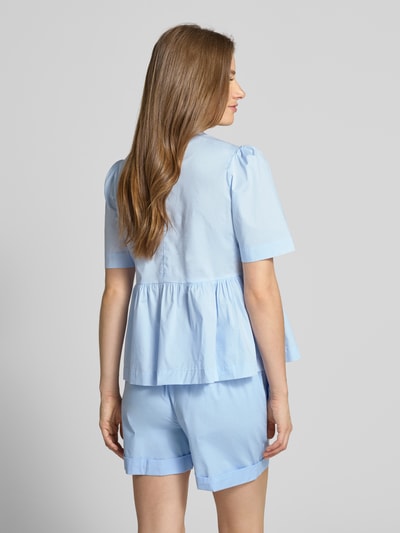 Rich & Royal Bluzka z okrągłym dekoltem i zapięciem na guzik Niebieski 5