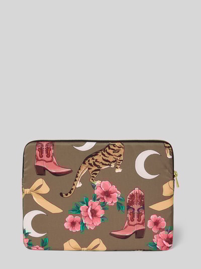 WOUF Laptoptas met labeldetail, model 'Rodeo' Olijfgroen - 2