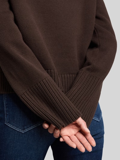 Tom Tailor Regular Fit Pullover aus reiner Baumwolle Dunkelbraun 3