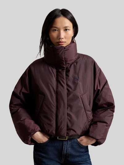 Polo Ralph Lauren boxy fit gewatteerd jack met gestikt logo Bordeaux - 4