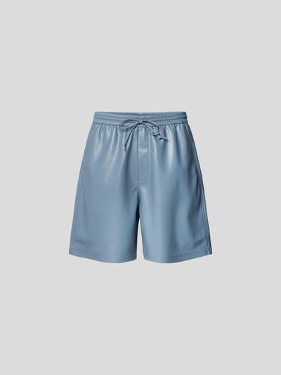 Nanushka Shorts in Leder-Optik Petrol 2