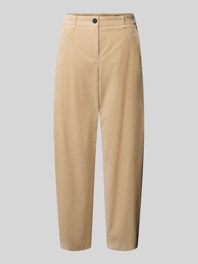 Produktfoto, beige Barrel Fit Cordhose mit Eingrifftaschen aus Baumwoll-Elasthan-Mix, windsor. Barrel Fit Cordhose mit Eingrifftaschen