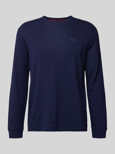 HUGO Regular Fit Langarmshirt aus Baumwoll-Mix Modell 'AUSTIN' Marine 2