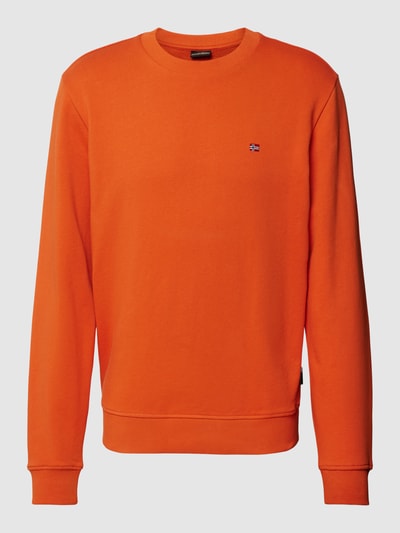 Napapijri Sweatshirt mit Logo-Detail Modell 'BALIS' Orange 2