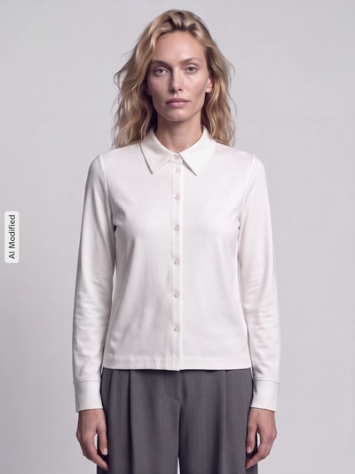 s.Oliver RED LABEL Relaxed Fit Langarmbluse aus Baumwoll-Mix Weiss 4