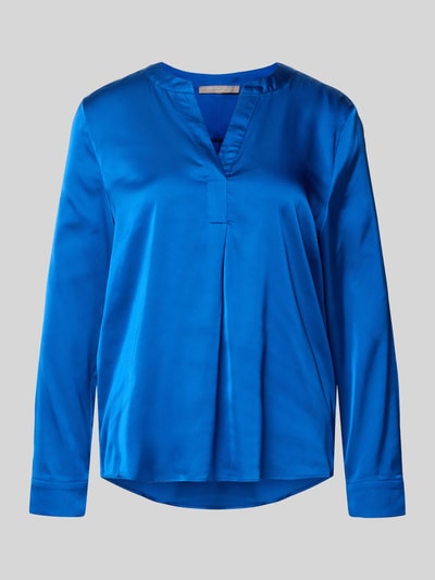 Produktfoto, Regular Fit Bluse mit V-Ausschnitt von Christian Berg Woman Selection aus Material-Mix mit Stretch-Anteil, Unifarbenes-Design, leuchtend blau