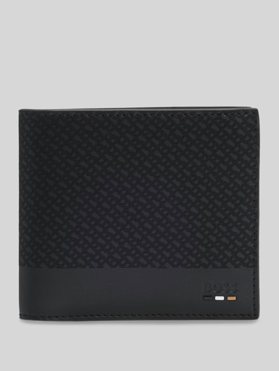 BOSS Geldbörse aus echtem Leder mit Logo Prägung Modell 'MP_4CC_COIN' Black 1