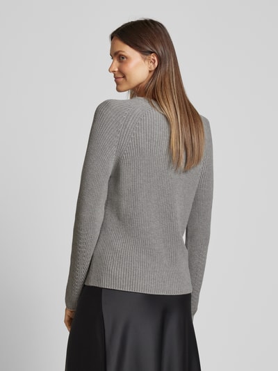 Marc O'Polo Strickpullover mit U-Ausschnitt Hellgrau Melange 5