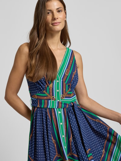 Lauren Ralph Lauren Getailleerde vrijetijdsjurk met all-over motief model 'VROSCHBEE' Blauw - 3